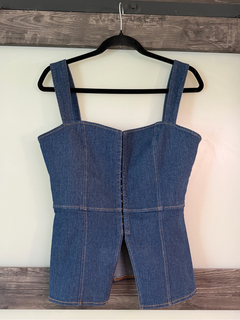 Edit By Nine Denim Hook and Eye Front Tank Top